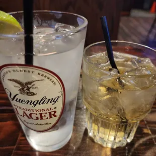 My Double Hendricks and Tonic next to my friend's Pineapple Vodka. Cheers!