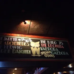 Dimly lit bar with great specialty cocktails.