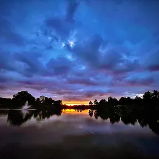 Sunset across the pond