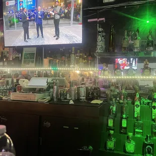 The bar ..warriors game was on and we WON..