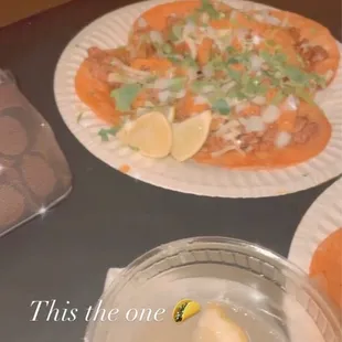 Asada &amp; chicken taco plus a Lemon drop