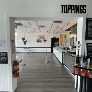 the entrance to the restaurant