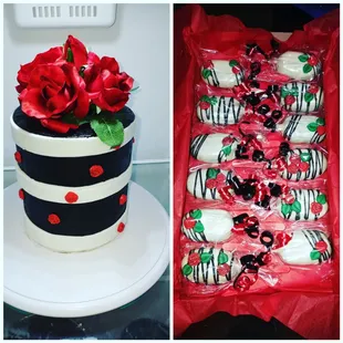 a cake decorated like a ladybug