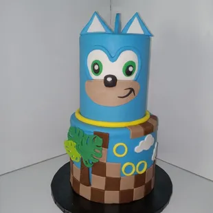 Sonic themed birthday cake