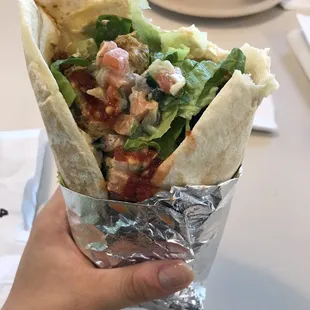 Chicken shawarma wrap with Pita bread $8.71