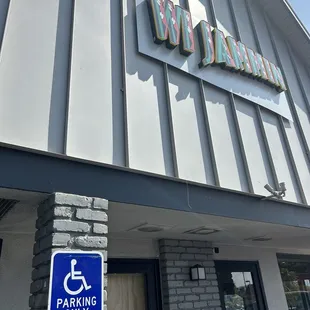 The front of the building