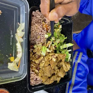 Large Curry goat plate