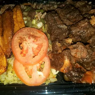 Oxtails Rice&amp;Peas Steamed Cabbage