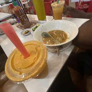 My finished pho and my boyfriend drinking the rest ;)