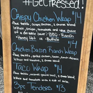 the menu