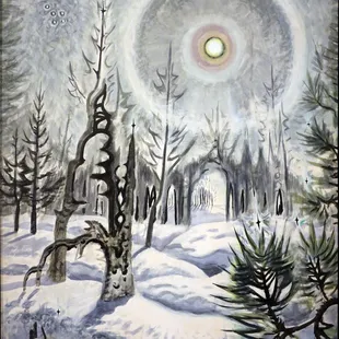 Charles Burchfield; Winter Moonlight; 1951; watercolor