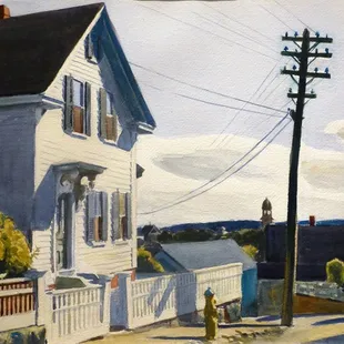 Edward Hopper; Adam&apos;s House; 1928; watercolor, charcoal