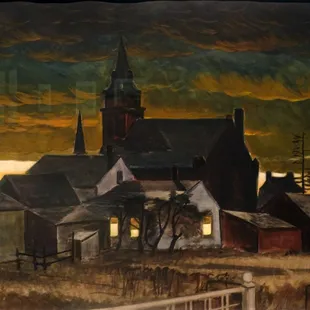 Charles Burchfield; December Twilight; 1937-38; gouache, watercolor, charcoal