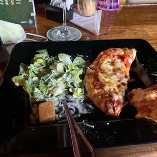 Lunch special. Personal size pizza with Cesar salad.