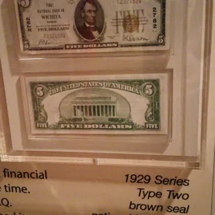 1929 $5 "National Currency ".  Looks strikingly the same now!