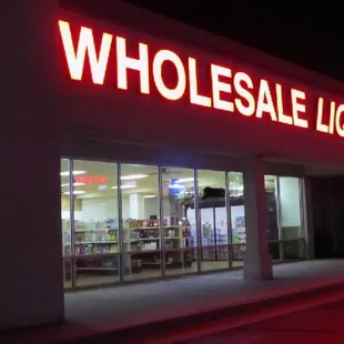 nighttime view.. safe and WELL-LIT come get a cold one at wichita wholesale liquor www.wichitaliquor.com
