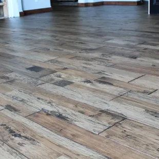 Hand Scraped &amp; Hand Beveled 4" Hickory floor hand crafted into a varying width floor by WWFS.