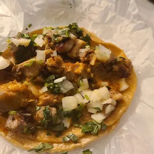 Pork tacos are good. The hot sauce is great and today was very hot.
