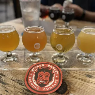 Flight $12 (left to right) I Hope They Serve This In Hell - Fall Sour - Left Leg - The Promised One