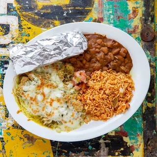 #4 PORK CHILE VERDE DINNER