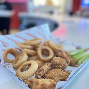 Onion Rings and 5 Wings