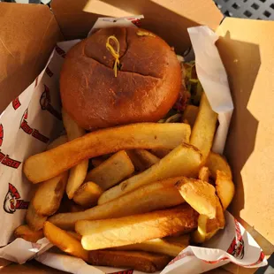 Wicked chicken fried sandwich with fries