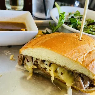 Belgian Beer French Dip Sandwich - needed horseradish. Best au jus I've ever had!