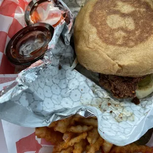 a sandwich and french fries