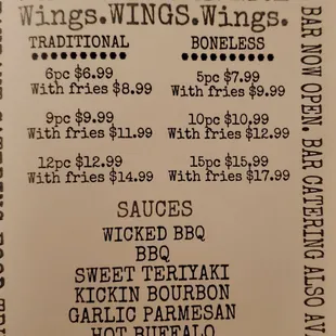 menu