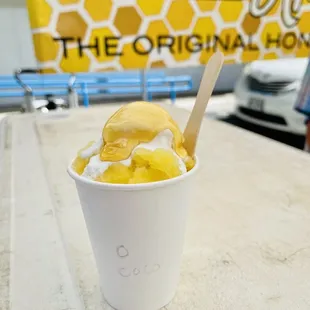Orange Slush with honey and coconut cream