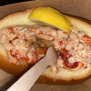 Hot buttered lobster roll