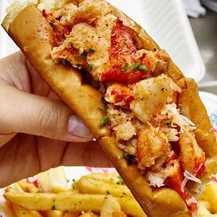 Buttered lobster roll, yum!