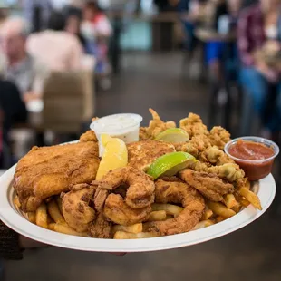 Fish shrimp and chips