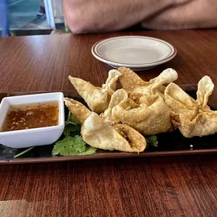 Crab Wontons, they're really cream cheese-y
