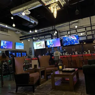 the inside of a sports bar