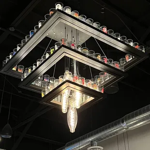 Cool pint glass chandelier!