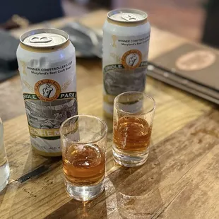 Woodford shot and IPA