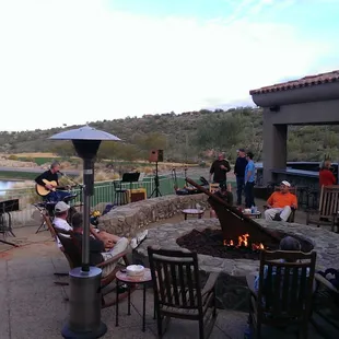 live music around the fire pit