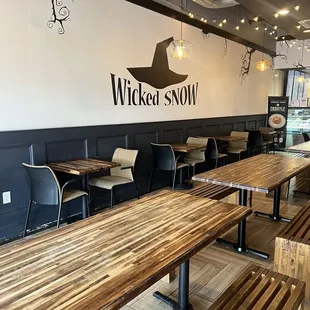 Inside calm morning at opening