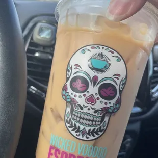 Iced coffee with oat milk and pumpkin