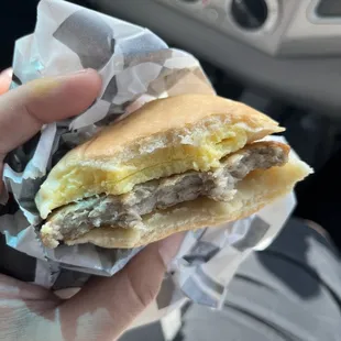 Sausage egg and white American cheese