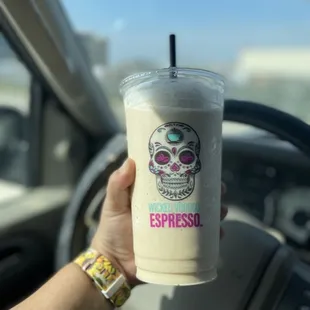 Large frozen white mocha.