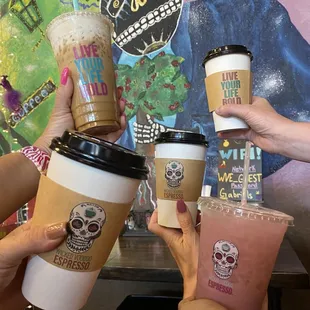 Several coffee/teas from friend group