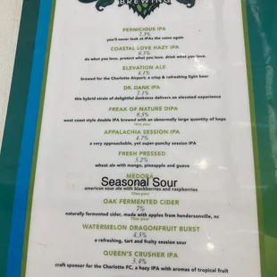 menu