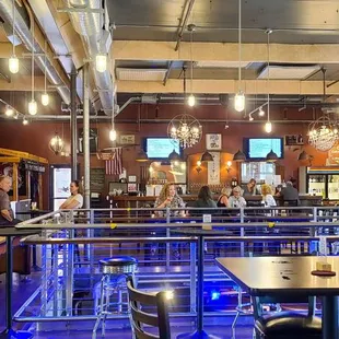 Great views to the brewing space downstairs.