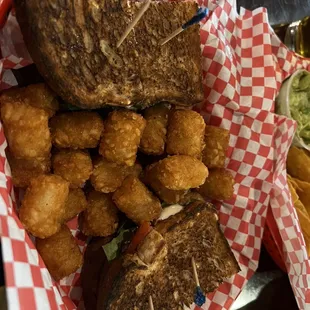 BLT Sandwich with Tots