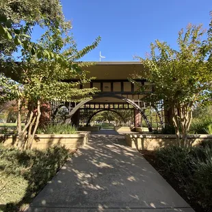 Shade structure at entrance
