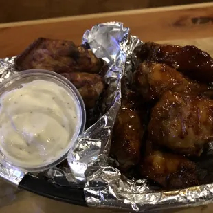 6 naked wings, 6 Teryaki