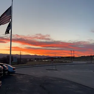 Beautiful sunset at wide open saloon