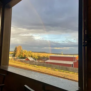 Beautiful rainbow was seen through the window in the back room!!